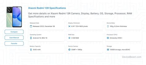 Xiaomi Redmi 13R Specifications DeviceBeast