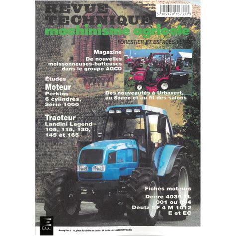 RTA Revues Techniques Agricole TRACTEUR LANDINI LEGEND 105 115 130 145 160