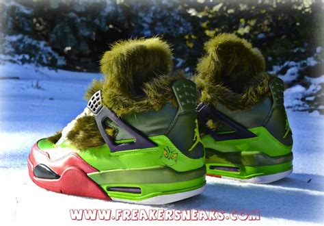 Air Jordan Iv Grinch Custom Shoes By Freakersneaks