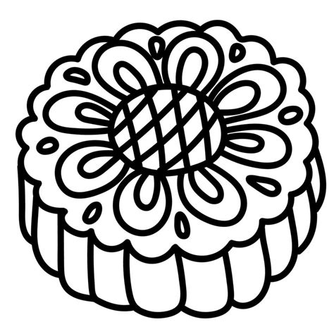 Vector hand drawn Mooncake. Moon cake for Mid-Autumn Festival.Chinese ...