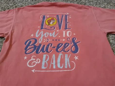 Buc Ees Love You To Buc Ees And Back T Shirt Womens Large Pink Coral