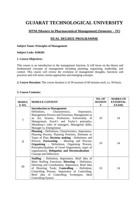 Pdf Gujarat Technological Universitygtu Ac In Syllabus Mpm