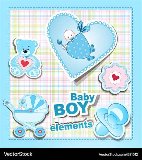 Baby boy items Royalty Free Vector Image - VectorStock