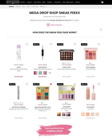 New Mega Drop Shop Sneak Peeks : r/boxycharm