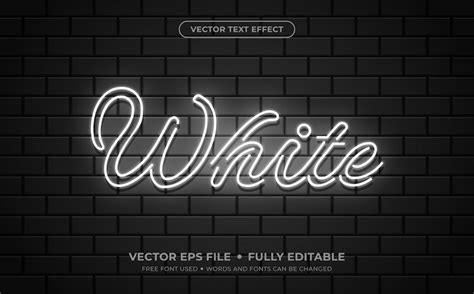 Premium Vector | White neon editable vector text effect.