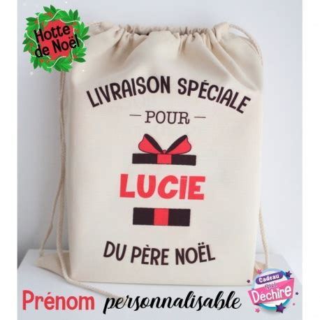 Hotte de Noël personnalisée Hotte du père noël 32x40 cm Cadeaux