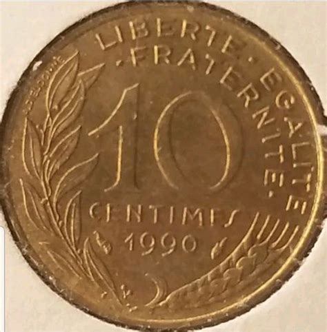 France 10 Centimes 1990 AU For Sale Buy Now Online Item 632714