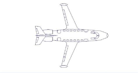 Creative Airplane Top View Elevation Block Cad Drawing Details Dwg File