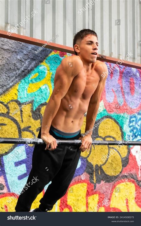 Muscular Male Athlete Naked Torso Doing Stock Photo 2414508575 Shutterstock