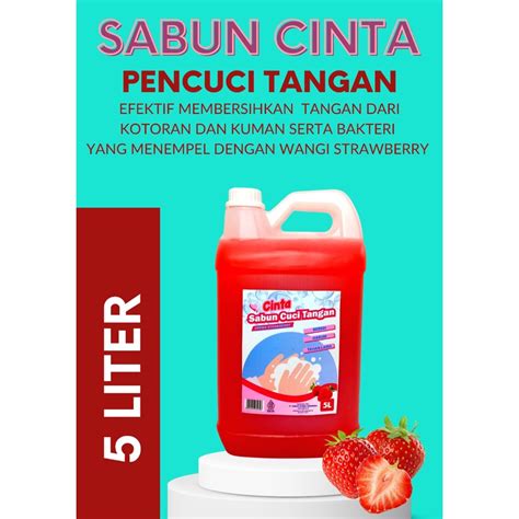 Jual Sabun Pencuci Tangan 5l Strawberry Merk Cinta Shopee Indonesia