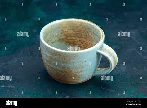 Front View Empty Cup On Dark Background Cup Tea Glass Color Stock Photo