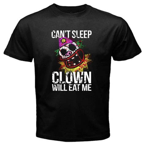 Creepy Clown Can Not Sleep Halloween Horror Movie T Shirt Black Basic Tee In T Shirts From Mens