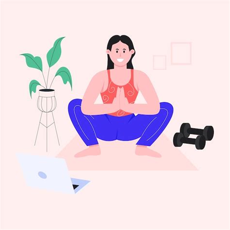 Uma ilustração plana de meditação Vetor Premium