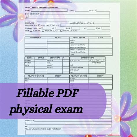 Physical Exam Form Fillable Pdf Annual Physical Examination