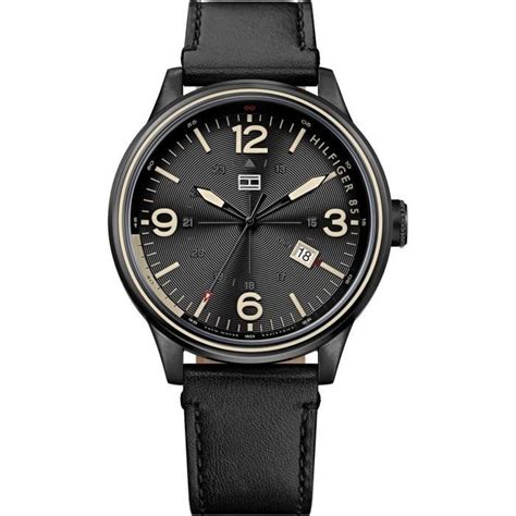 Montre Homme Tommy Hilfiger Peter Bracelet Coloris Noir En Cuir