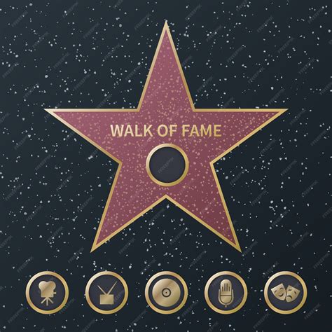 premium vector hollywood fame star art  famous actor gold star