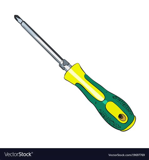 Color Sketch Of Screwdriver Royalty Free Vector Image