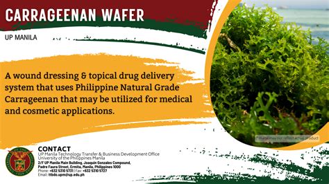 Philippine Carrageenan Lyophilized Wafers Up Manila Ttbdo