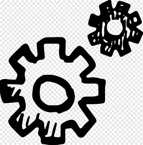 Dibujo Del Engranaje Iconos Iconos Diverso Auto Parte Borde Png