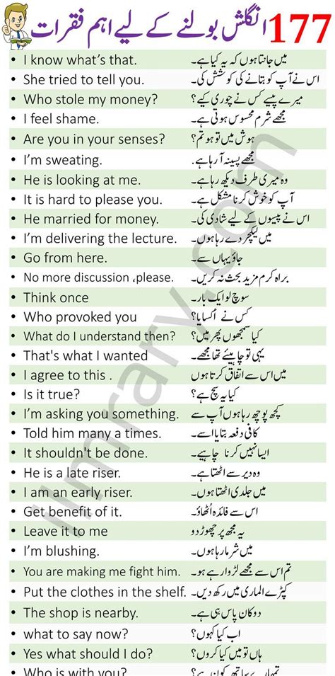 Daily Use English Sentences With Urdu Translation Artofit