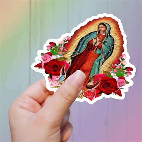 Virgin Mary Sticker Our Lady Of Guadalupe Adhesive Decal La Etsy