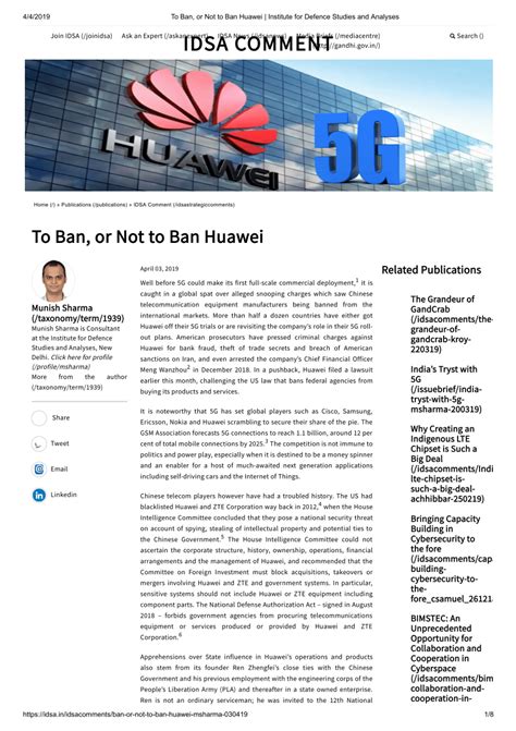 (PDF) To Ban, or Not to Ban Huawei