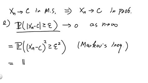 Convergence In Probability And In The Mean Part Youtube