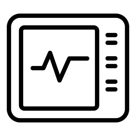 Heart Rate Monitor Icon Outline Vector Pulse Ekg 15063533 Vector Art