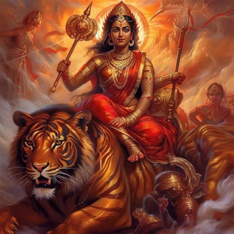 Goddess Durga Images In The War Hyper Real Image 22189673 Stock Photo