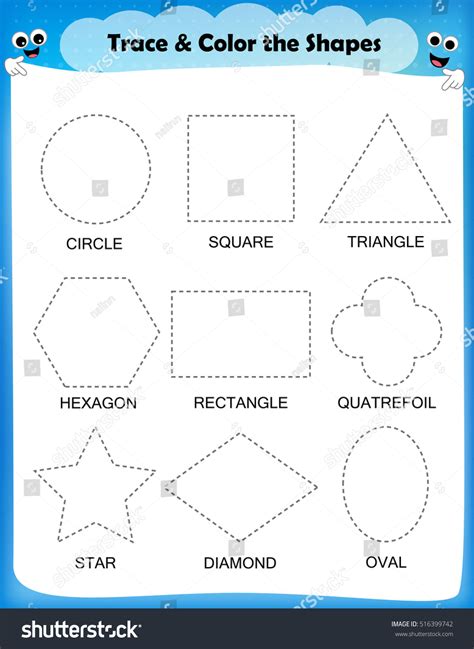 Worksheet Of Shapes For Kindergarten Printable Calendars At A Glance