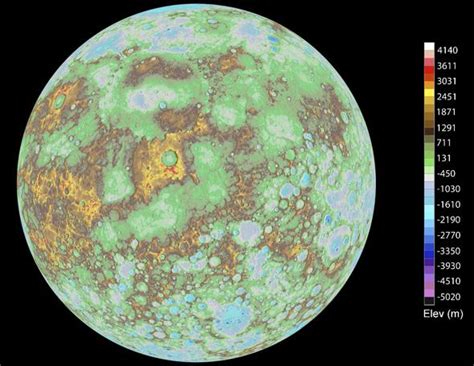 New elevation map of Mercury shows off the planet's surface.