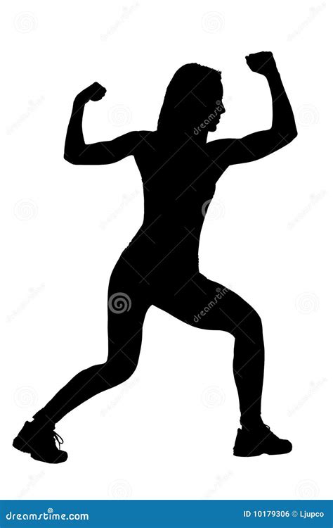 A Silhouette Of A Female Athlete Stock Photo Image Of Silhouette