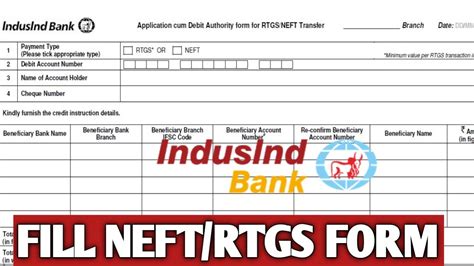 How To Fill Neft Rtgs Form Of Indusind Bank Indusind Bank Ka Neft Rtgs Form Kaise Fill Up