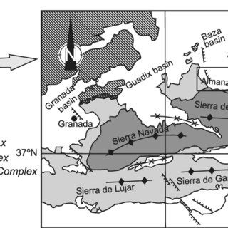 Geological Map Of The Central Eastern Betic Cordillera Showing