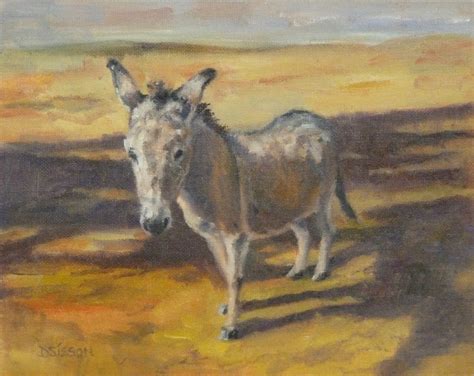 Daily Painting Projects Little Donkey In Shadows Oil Painting Farm