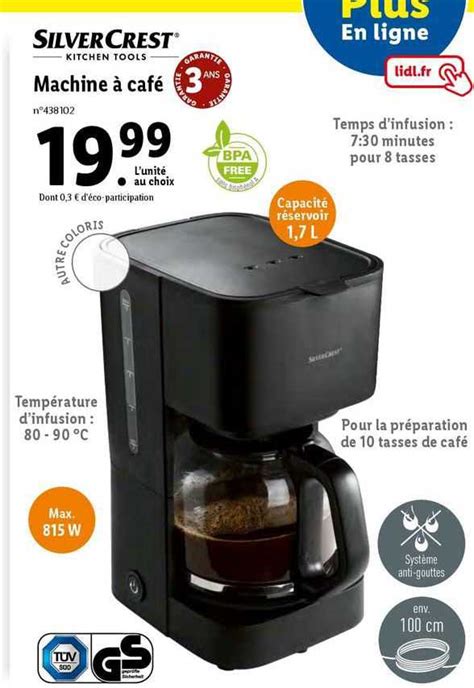 Promo Machine à Café Silvercrest chez Lidl iCatalogue fr