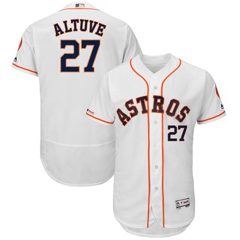 Mens Houston Astros Jose Altuve Majestic White Home Flex Base