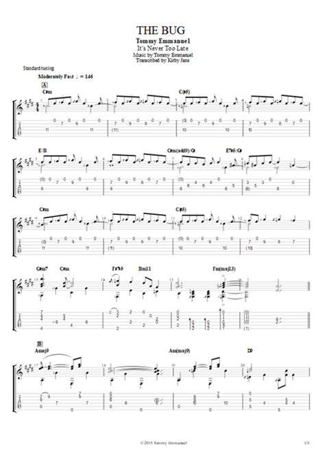 The Bug Tab By Tommy Emmanuel Guitar Pro Full Score MySongBook