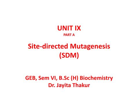 Site Directed Mutagenesis Pdf