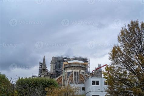 Notre dame paris under restoration 20235480 Stock Photo at Vecteezy