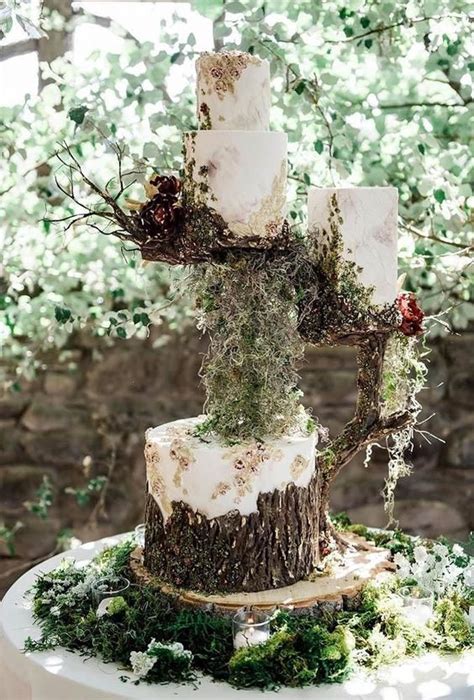 27 Fabulous Enchanted Forest Wedding Cakes Weddingomania