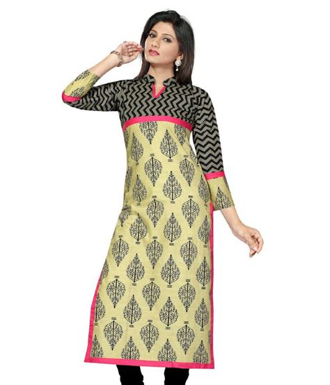 Designer Kurtis Beige Cotton Printed Kurti Buy Designer Kurtis Beige