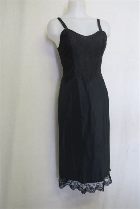 Vintage Barbizon Taffeta Slip Pin Up Slip Black Slip Gem