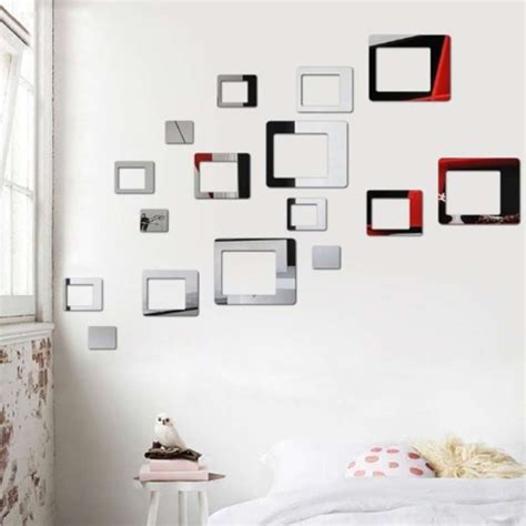 Jual STIKER CERMIN HOLLOW SQUARE KACA DINDING AKRILIK WALL MIRROR