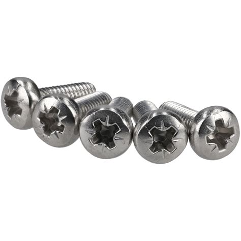 R TECH 337093 Pozi Pan Head A2 Stainless Steel Screws M4 12mm Pack Of