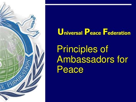 Ambassador For Peace Principles