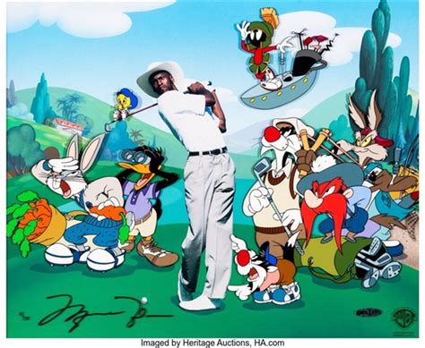 Fore... Five Michael Jordan and Looney Tunes Limited Edition Cel Signed ...