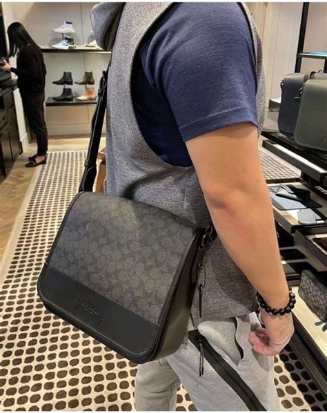 Coach Gotham Messenger In Signature Canvas Charcoal Lazada Ph