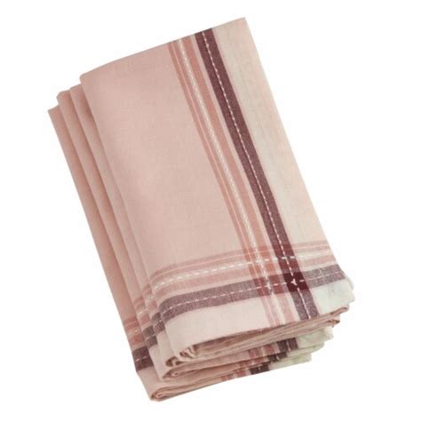 Saro Lifestyle 20 In Square Cotton Table Napkins With Stitched Border