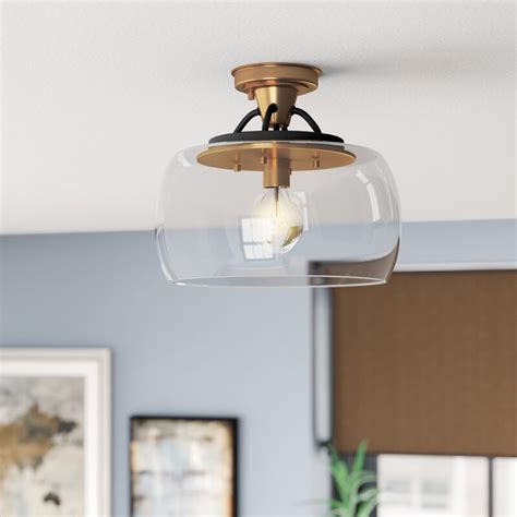 Breakwater Bay Roseta Glass Semi Flush Mount Reviews Wayfair